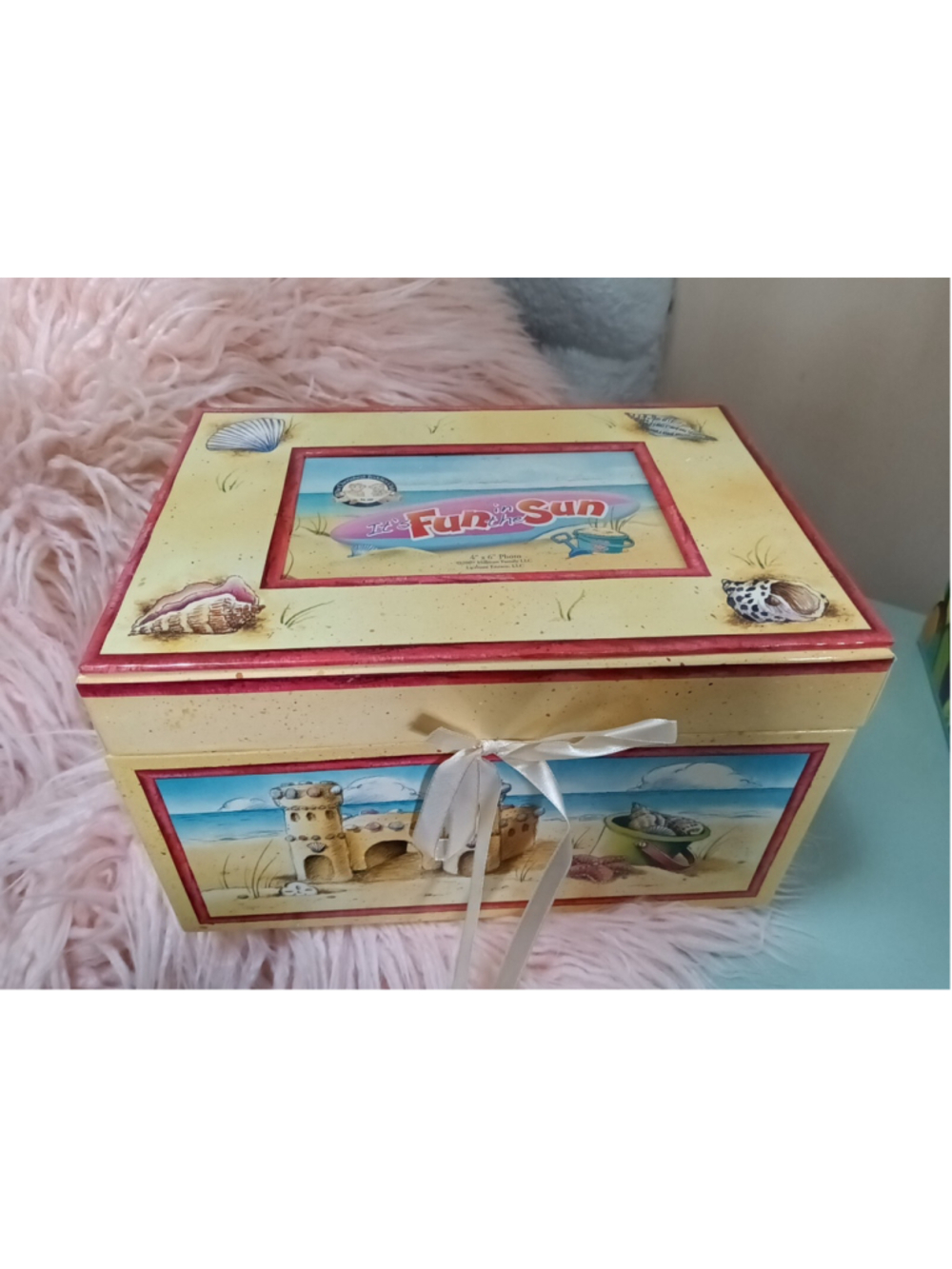 Cherished Teddies Wilma Beach Photo Box 2008 Welcome Club Bear On Beach Extras